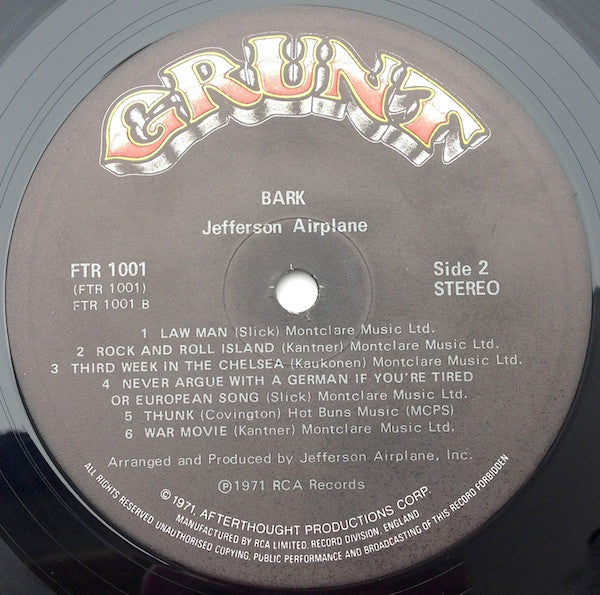 Jefferson Airplane : Bark (LP,Album)
