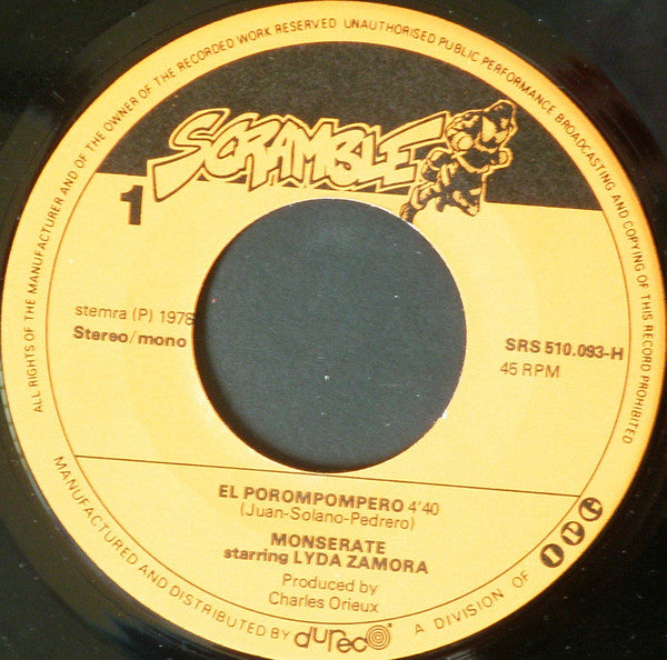 Monserate Starring Lyda Zamora : El Porompompero (7",45 RPM,Single,Stereo,Mono)