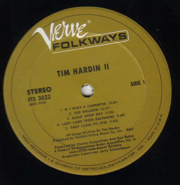 Tim Hardin : Tim Hardin 2 (LP,Album,Stereo)