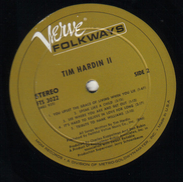 Tim Hardin : Tim Hardin 2 (LP,Album,Stereo)