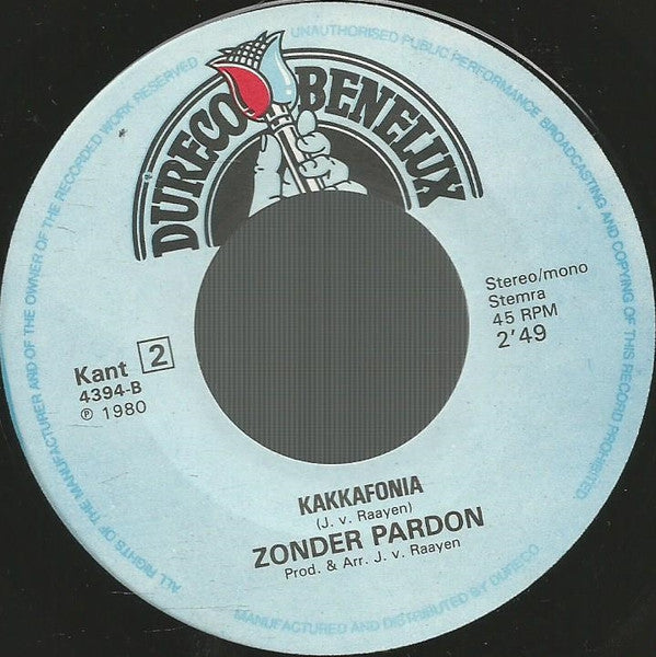 Zonder Pardon : De Onverschillige Boer (7",45 RPM,Single)
