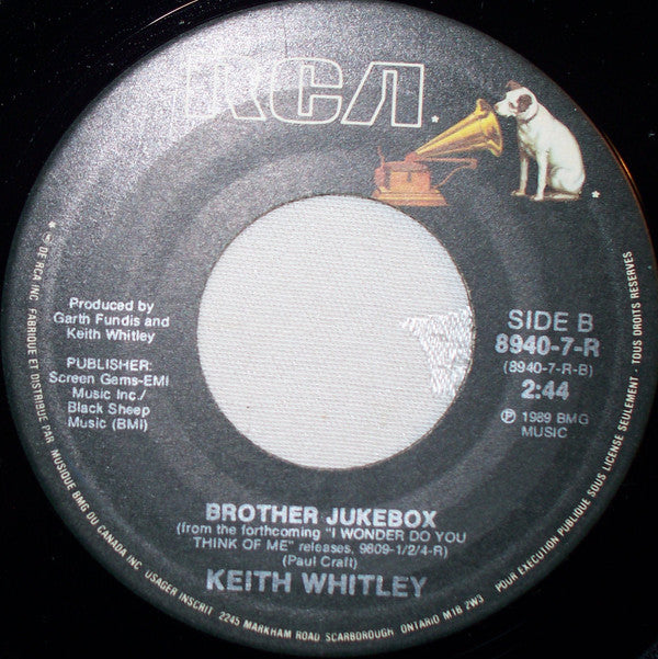 Keith Whitley : I Wonder Do You Think Of Me (7",45 RPM)