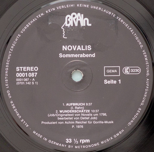 Novalis (3) : Sommerabend (LP,Album)