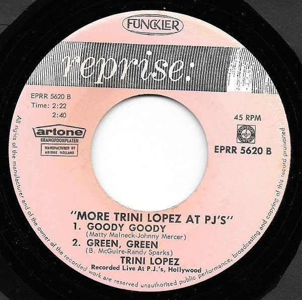 Trini Lopez : More Trini Lopez at PJ's (7",45 RPM,EP)