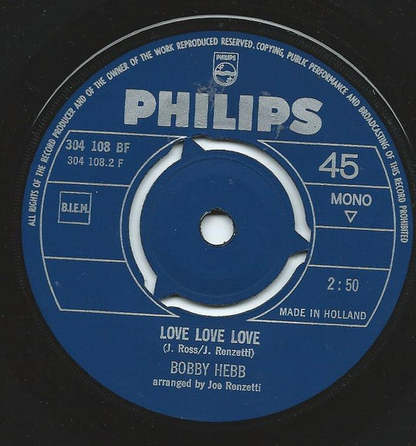 Bobby Hebb : A Satisfied Mind / Love, Love, Love (7",45 RPM)