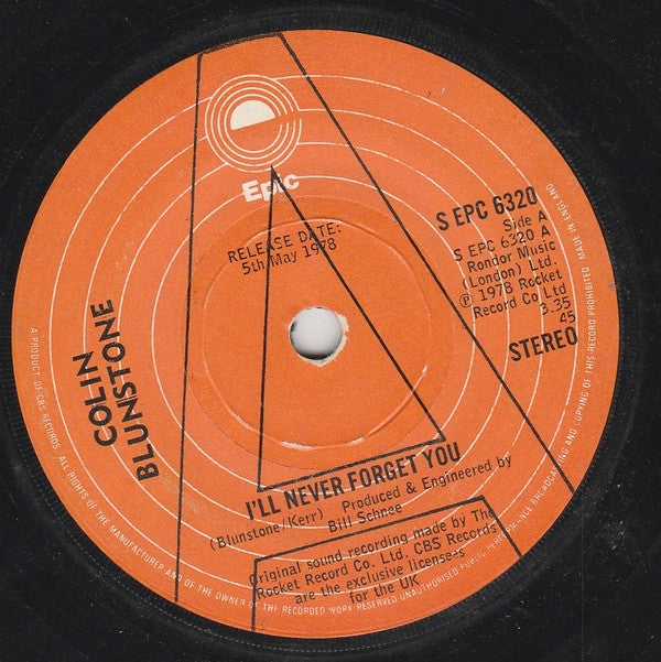 Colin Blunstone : I'll Never Forget You (7",45 RPM,Single,Promo)