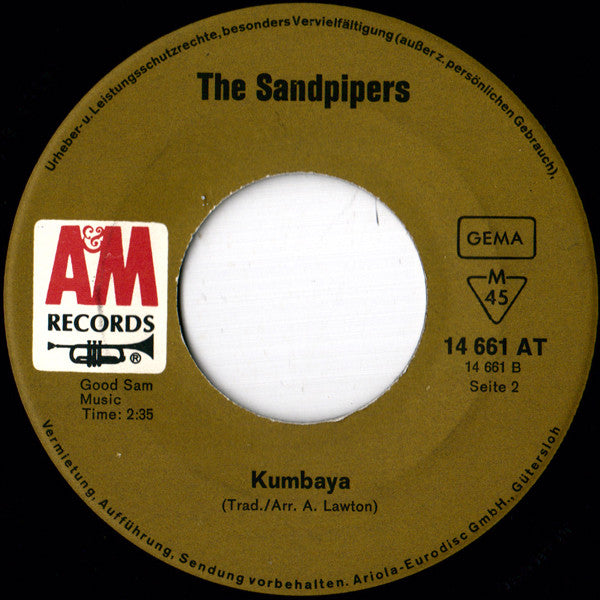 Sandpipers, The : Guantanamera / Kumbaya (7",Single,Mono)