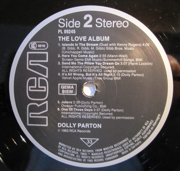 Dolly Parton : The Love Album (LP,Compilation)