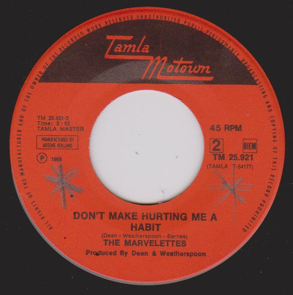 Marvelettes, The : I'm Gonna Hold On As Long As I Can / Don't Make Hurting Me A Habit (7",Single,Mono)