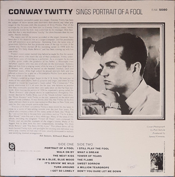 Conway Twitty : Portrait Of A Fool (LP,Reissue)
