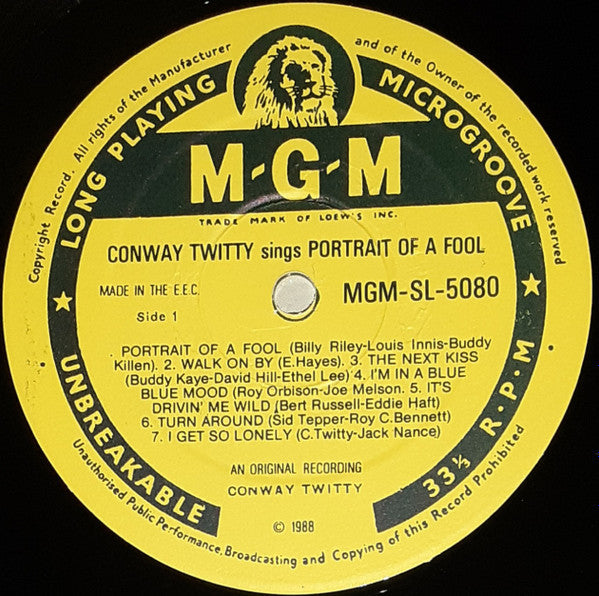 Conway Twitty : Portrait Of A Fool (LP,Reissue)