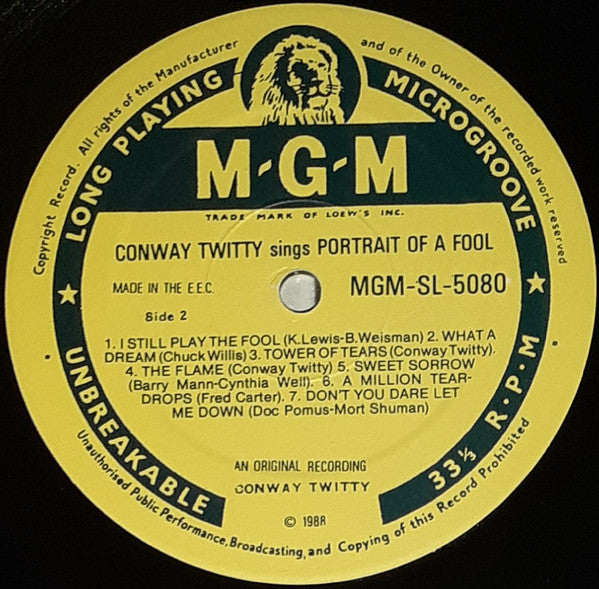Conway Twitty : Portrait Of A Fool (LP,Reissue)