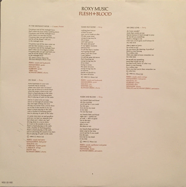 Roxy Music : Flesh + Blood (LP,Album)