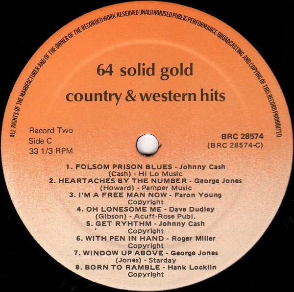 Various : 64 Solid Gold Country & Western Hits (LP,Compilation)
