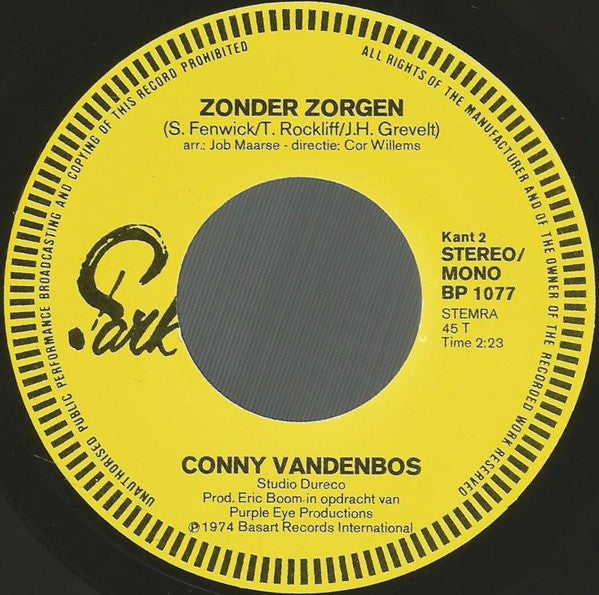 Conny Vandenbos : Een Roosje, M'n Roosje (7",Single)