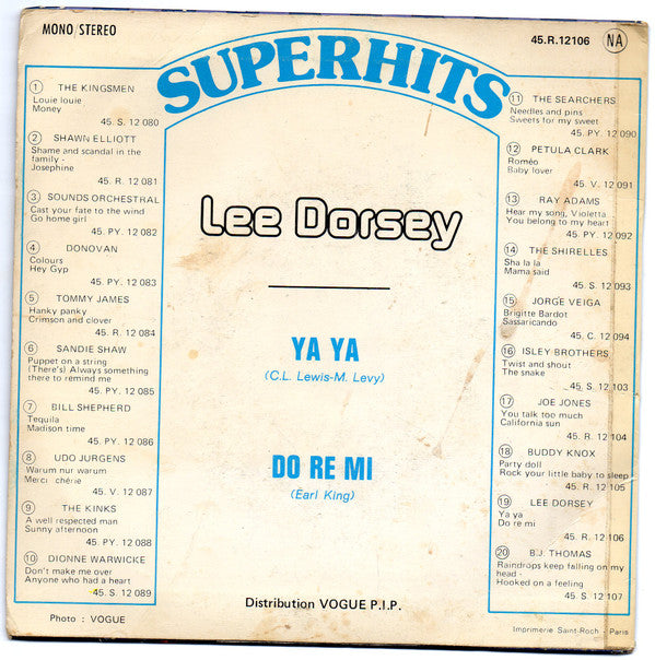 Lee Dorsey : Do Re Mi / Ya Ya (7",45 RPM,Single)