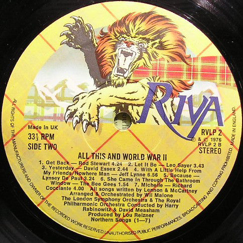 Various : All This And World War II (LP,Album,Stereo)