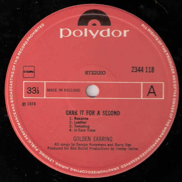 Golden Earring : Grab It For A Second (LP,Album)