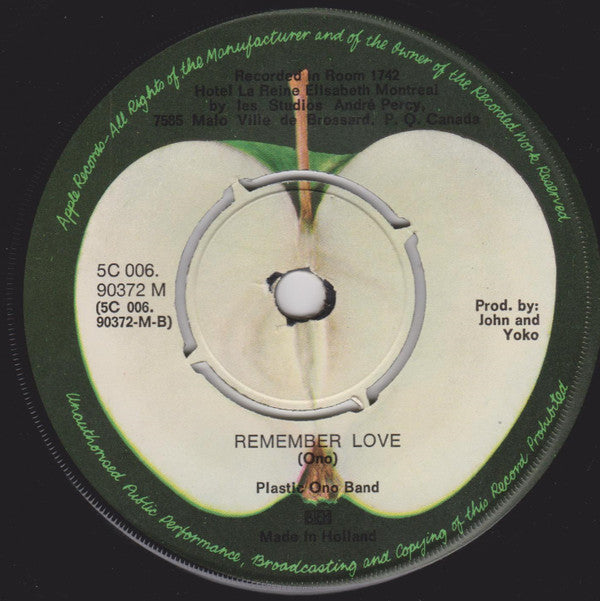 Plastic Ono Band, The : Give Peace A Chance (7",45 RPM,Single,Mono)