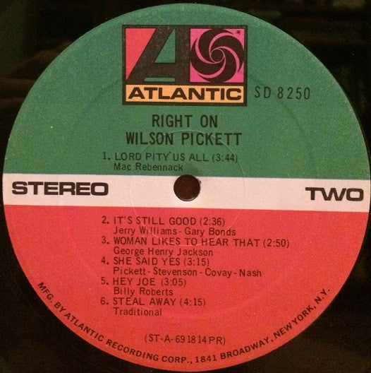 Wilson Pickett : Right On (LP, Album, PR )