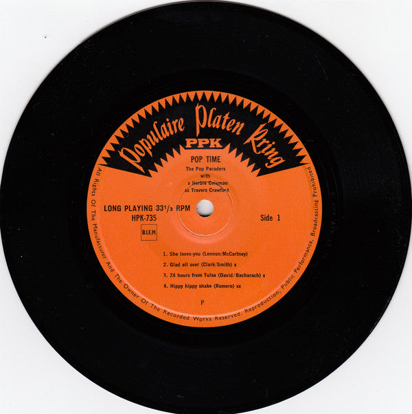 Pop Paraders, The with Herbie Coleman, Traverse Crawford, Hugh Bryant : Pop Time (7",33 ⅓ RPM,EP)