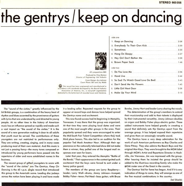 The Gentrys : Keep On Dancing (LP, Album)