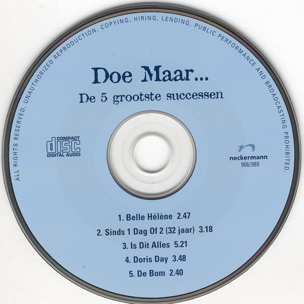 Doe Maar : De 5 Grootste Successen (Compilation)