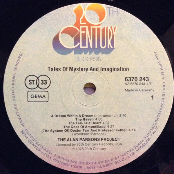 Alan Parsons Project, The : Tales Of Mystery And Imagination (LP,Album,Repress)