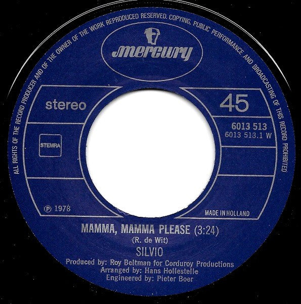 Silvio (3) : Mamma, Mamma Please (7",45 RPM,Single)