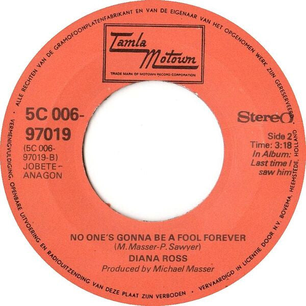 Diana Ross : Theme From Mahogany (Do You Know Where You're Going To) (7",45 RPM,Single)