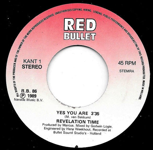 Revelation Time : Yes You Are (7",45 RPM,Single)
