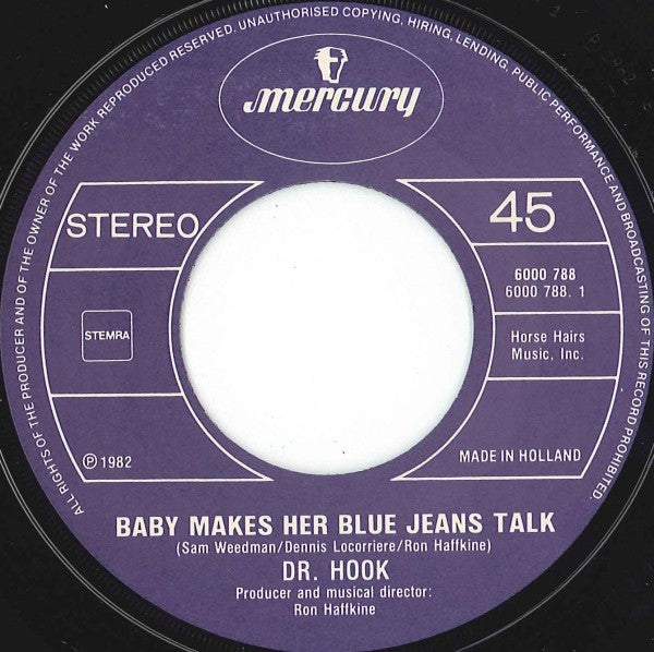 Dr. Hook : Baby Makes Her Blue Jeans Talk (7",45 RPM,Single)