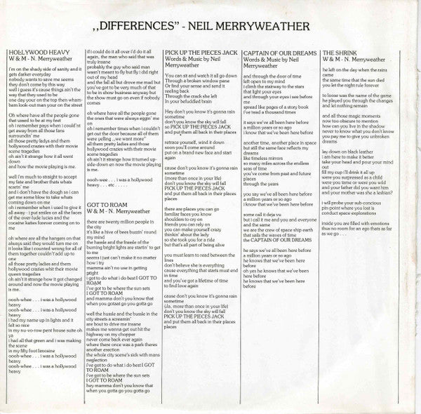 Neil Merryweather : Differences (LP, Album, Mono)