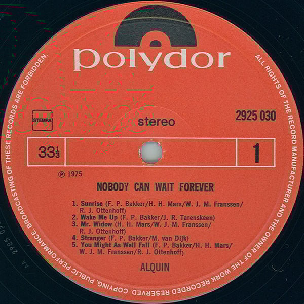 Alquin : Nobody Can Wait Forever (LP,Album)
