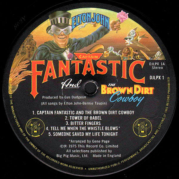 Elton John : Captain Fantastic And The Brown Dirt Cowboy (LP,Album,Stereo)