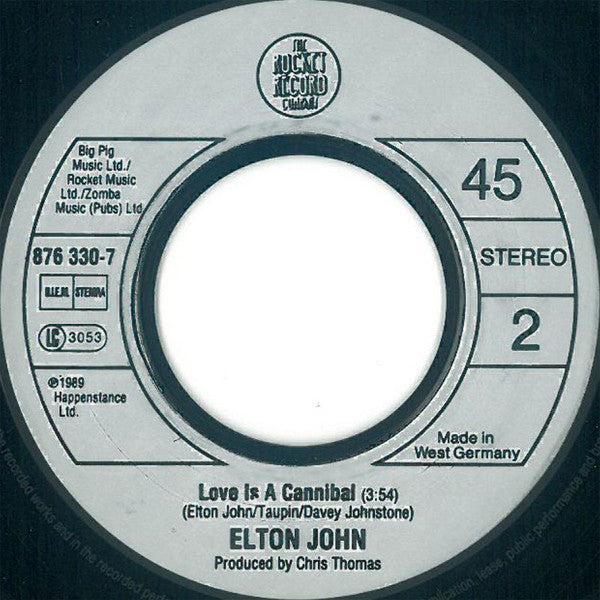 Elton John : Sacrifice (7",45 RPM,Single,Stereo)