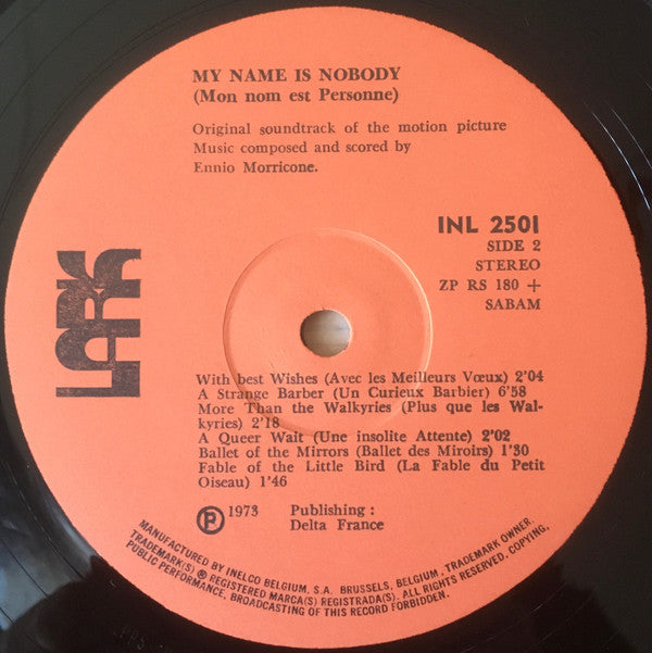 Ennio Morricone : Bande Originale Du Film "My Name Is Nobody" (Mon Nom Est Personne) (LP,Album)