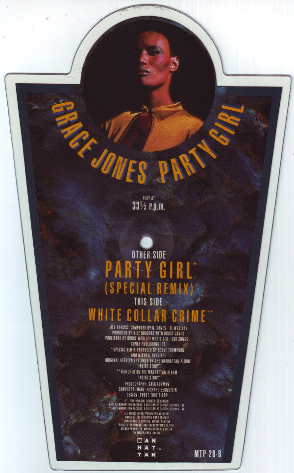 Grace Jones : Party Girl (7",33 ⅓ RPM,Shape,Single,Picture Disc)