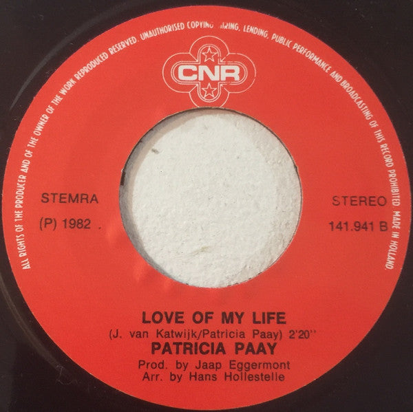 Patricia Paay : Tomorrow (7",45 RPM,Single,Stereo)