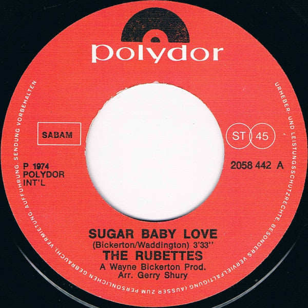 Rubettes, The : Sugar Baby Love (7",45 RPM,Single)