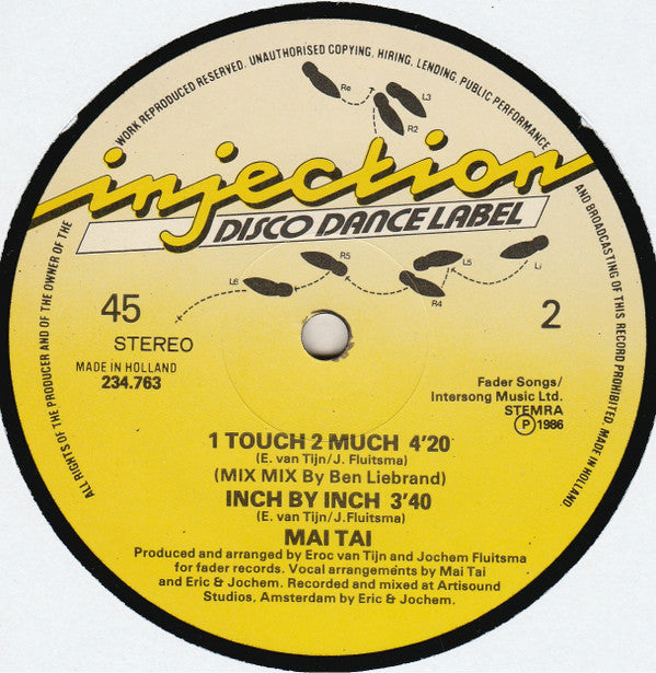 Mai Tai : 1 Touch 2 Much (12",45 RPM,Maxi-Single)