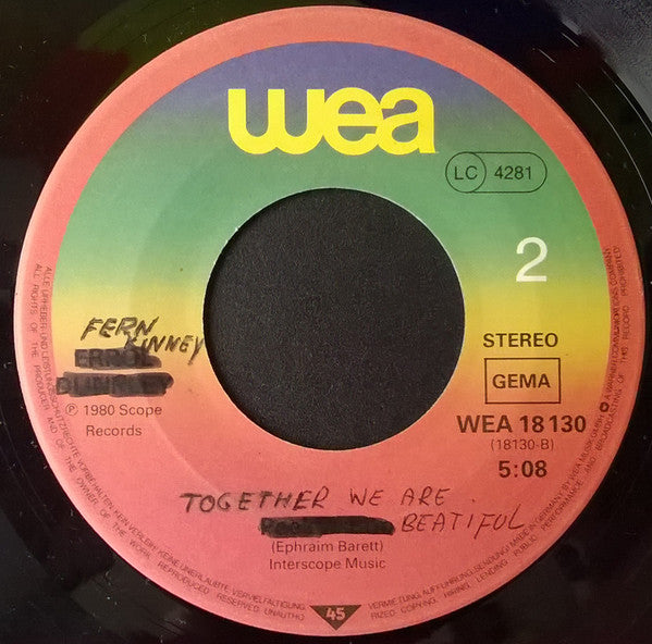 Fern Kinney : Together We Are Beautiful (7",Single,Misprint)