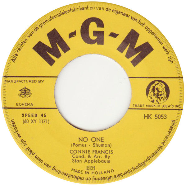 Connie Francis : Where The Boys Are (7",45 RPM,Single)