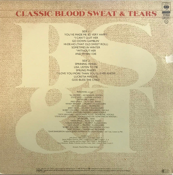 Blood, Sweat And Tears : Classic B, S & T (LP,Compilation)