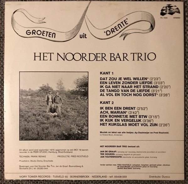 Het Noorder Bar Trio : Groeten Uit Drenthe (LP,Album,Stereo)