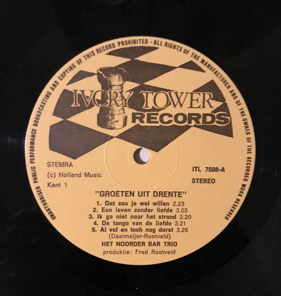Het Noorder Bar Trio : Groeten Uit Drenthe (LP,Album,Stereo)