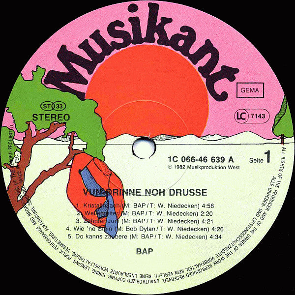 BAP : Vun Drinne Noh Drusse (LP,Album,Stereo)