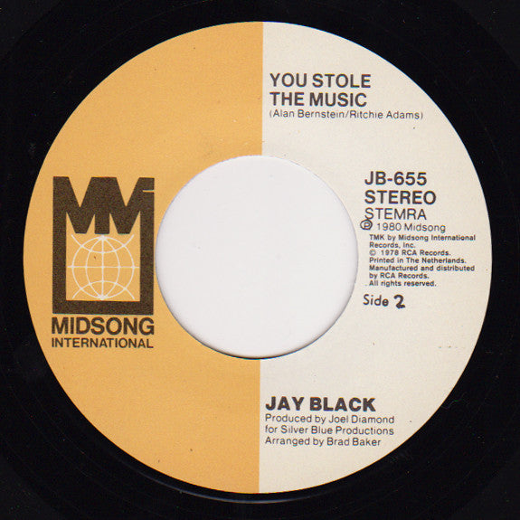 Jay Black : The Part Of Me That Needs You Most / You Stole The Music (7",45 RPM,Single)