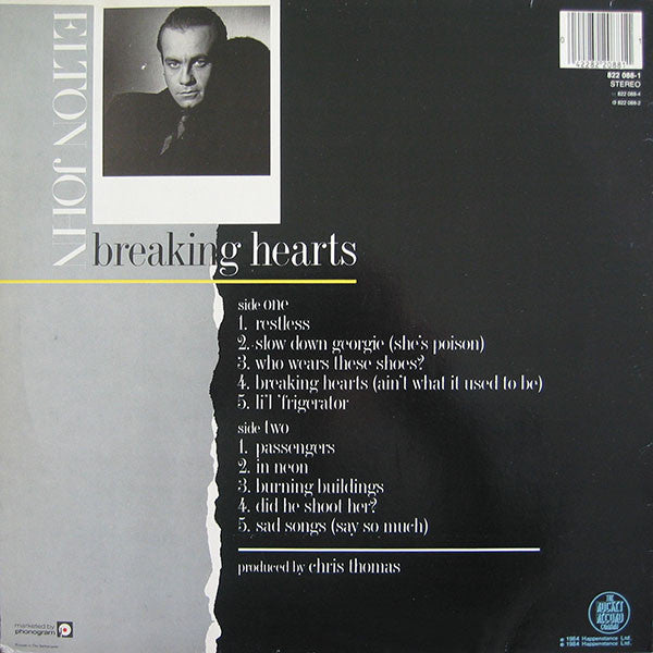 Elton John : Breaking Hearts (LP,Album)