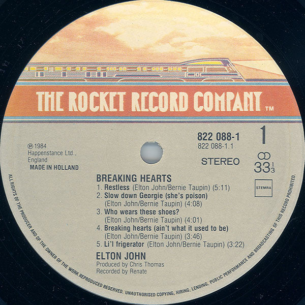 Elton John : Breaking Hearts (LP,Album)